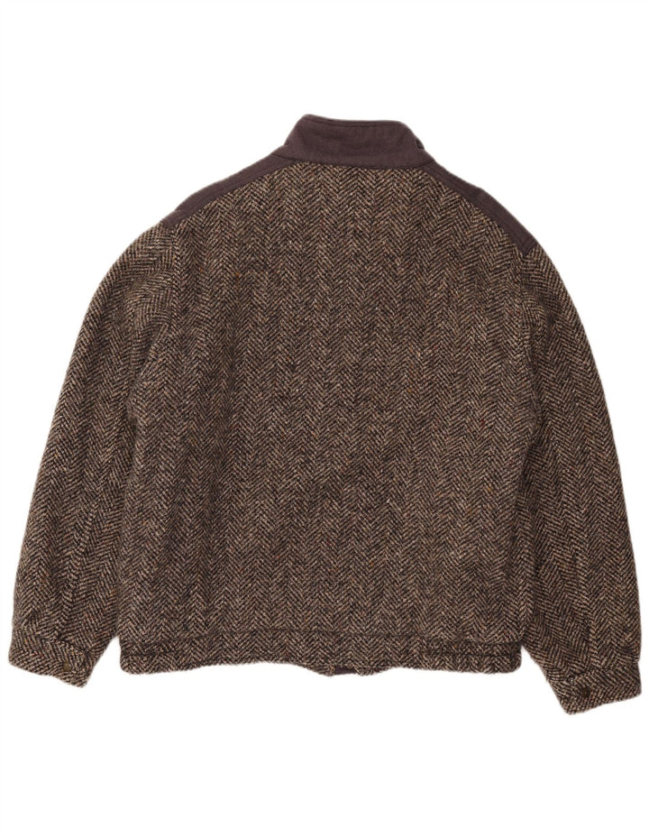 Faciba Chaqueta Bomber para Hombre IT 56 3XL Lana Color Block Marrón