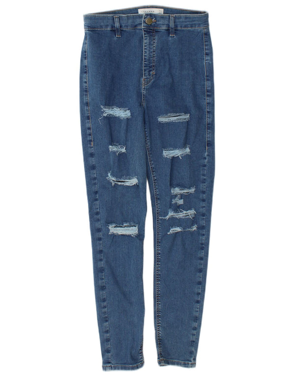 Topshop Vaqueros ajustados desgastados Joni para mujer W28 L27 Algodón azul