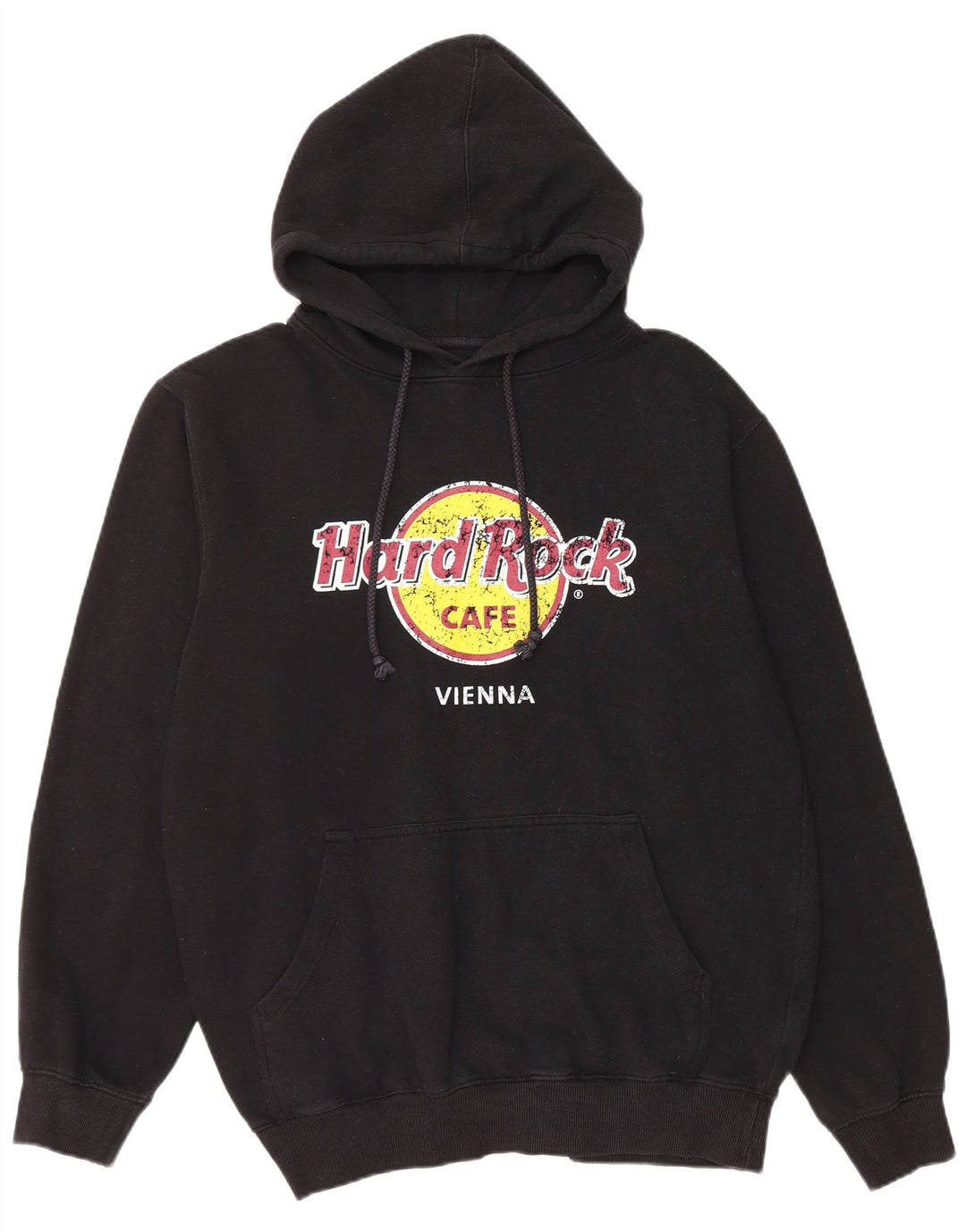 HARD ROCK CAFE Hombre Vienna Graphic Sudadera con capucha Jumper Grande Algodón Negro