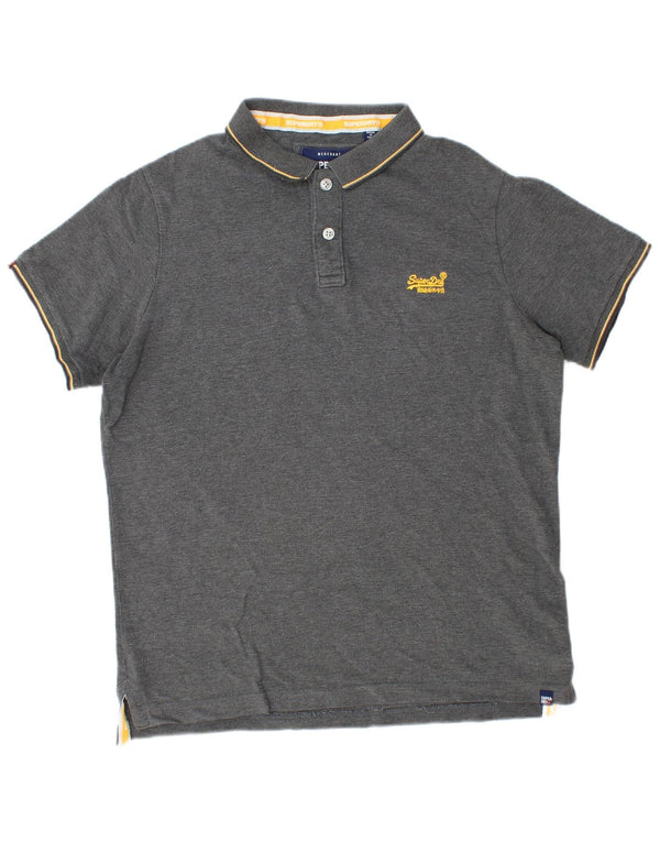 SUPERDRY Polo para hombre 2XL Algodón gris