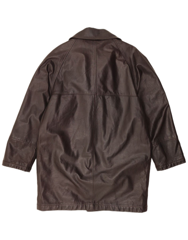 MABRUN Abrigo de piel extragrande para mujer IT 50 XL Cuero marrón