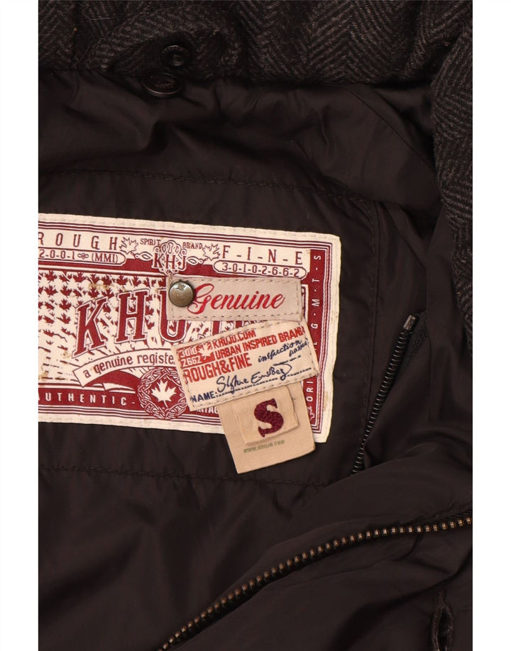 KHUJO Abrigo acolchado para mujer UK 10 Small Nylon negro