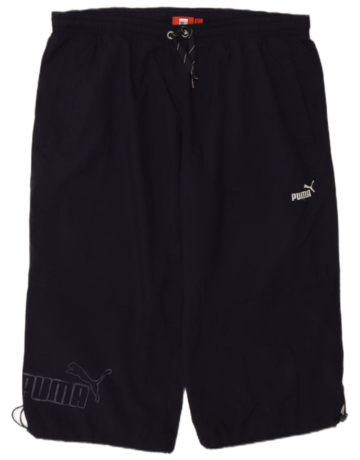 Puma Bermudas gráficas para hombre, pantalones cortos deportivos, talla grande, azul marino