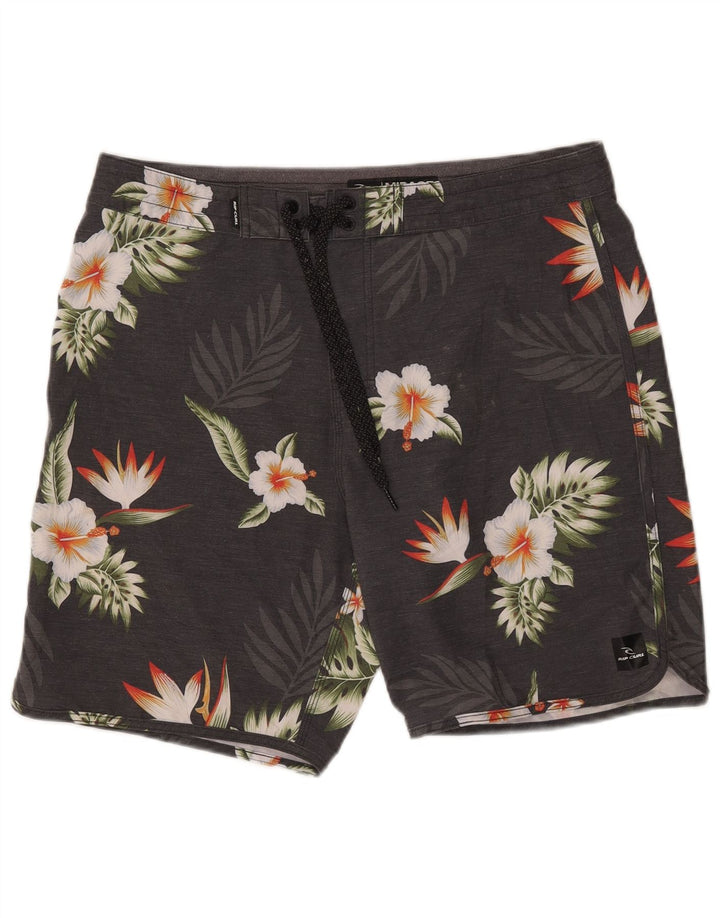 Rip Curl Hombres Mirage Bañador Shorts Grande Gris Floral Poliéster