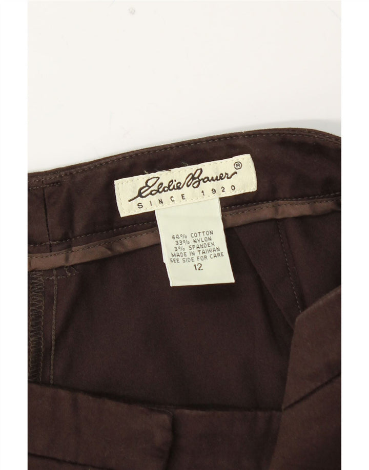 EDDIE BAUER Pantalones chinos rectos para mujer US 12 Large W32 L30 Marrón