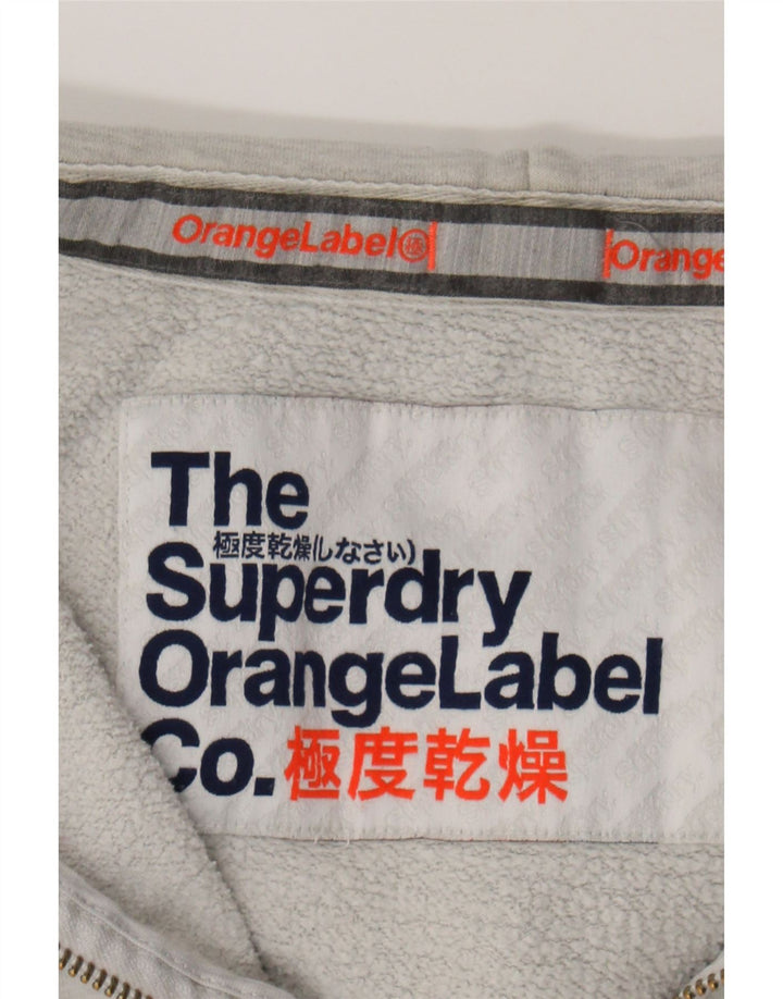 SUPERDRY Womens Zip Hoodie Sweater UK 12 Medium Grey Cotton Vintage Superdry and Second-Hand Superdry from Messina Hembry 