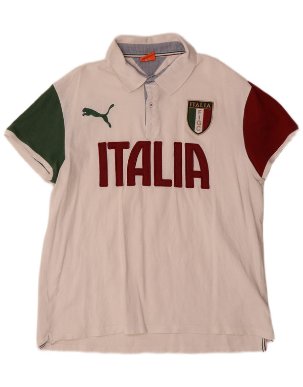 Puma Polo Italia Graphic para Hombre XL Blanco Colorblock