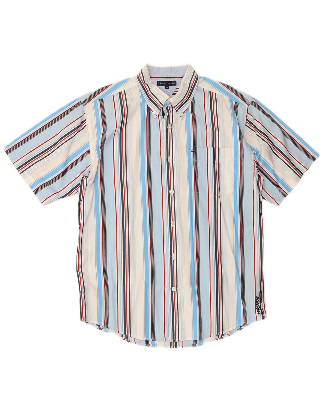 TOMMY HILFIGER Camisa Manga Corta Niño 13-14 Años Multicolor Rayas