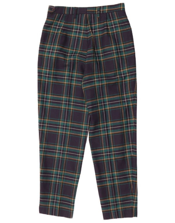 Gianni Abozzi Pantalón de traje cónico para mujer IT 44 Medium W28 L27 Green Check