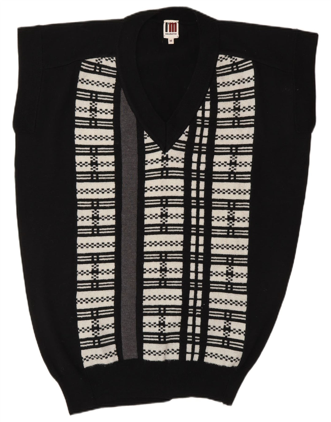 I'M ISOLA MARRAS Camiseta larga sin mangas para mujer UK 40 Mediana Rayas negras