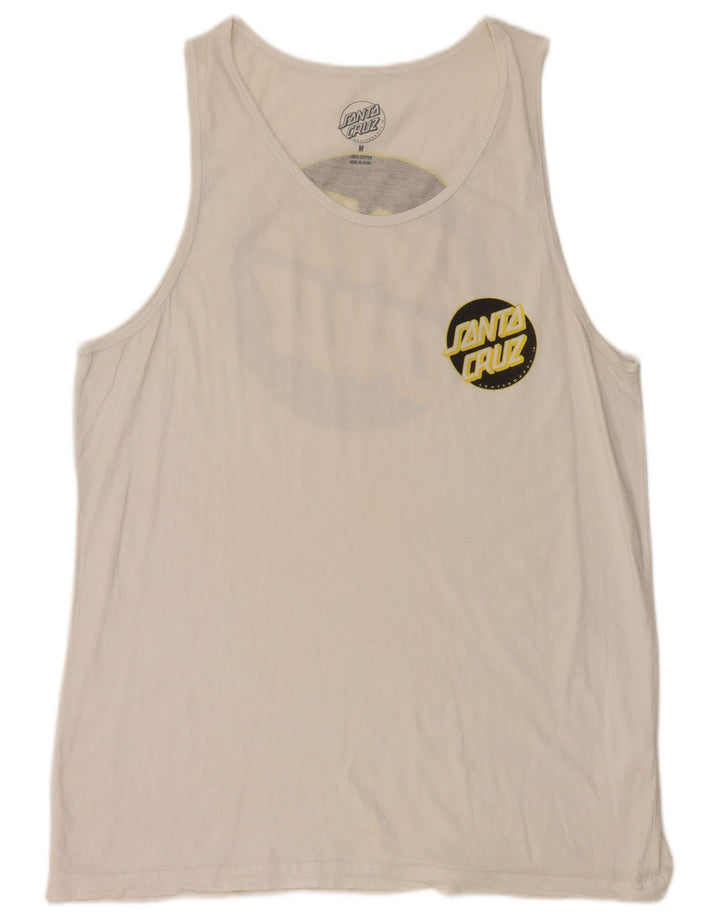 Santa Cruz Hombre Camiseta Sin Mangas Con Estampado De Algodón Blanco Medio