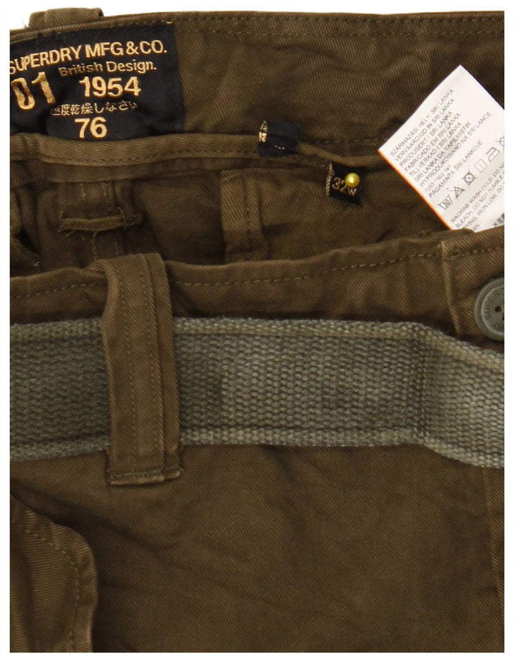 Superdry Shorts Cargo Para Hombre W32 Algodón Caqui Medio