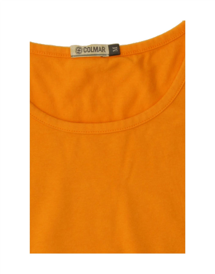 COLMAR Womens Graphic T-Shirt Top UK 12 Medium Orange Cotton Vintage Colmar and Second-Hand Colmar from Messina Hembry 