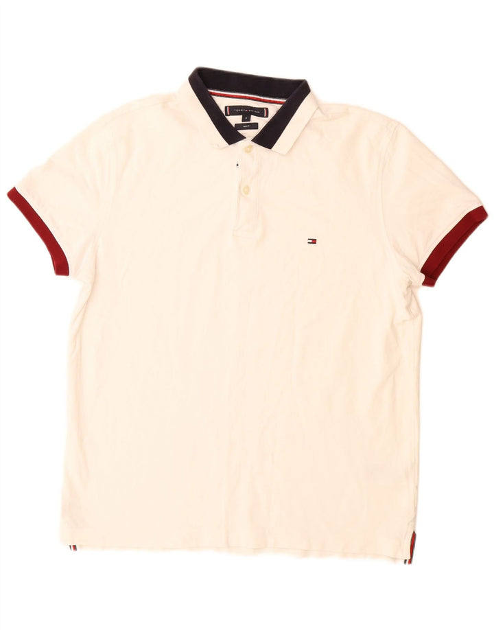 Tommy Hilfiger Polo Slim Fit de algodón blanco mediano para hombre