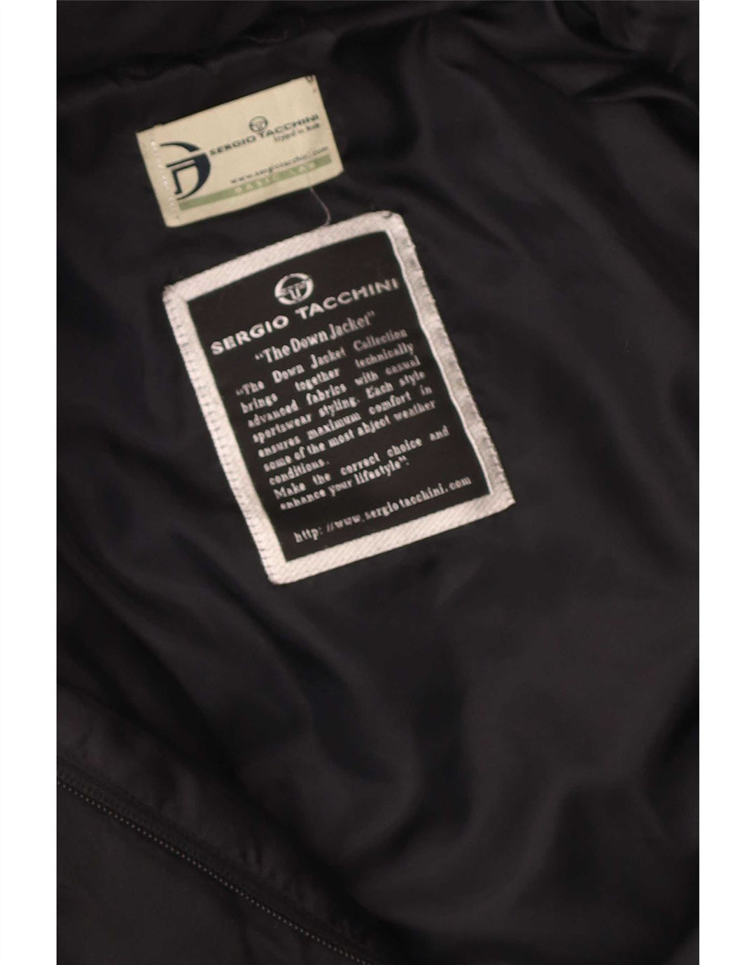 Sergio Tacchini Abrigo acolchado con capucha para mujer UK 46 Large Black