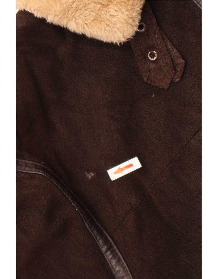Conbipel Chaqueta de cuero Sherpa para hombre UK 40 Large Brown