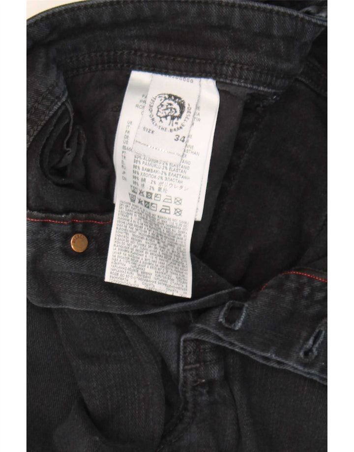 Diesel Vaqueros Rectos Para Hombre W34 L31 Algodón Negro