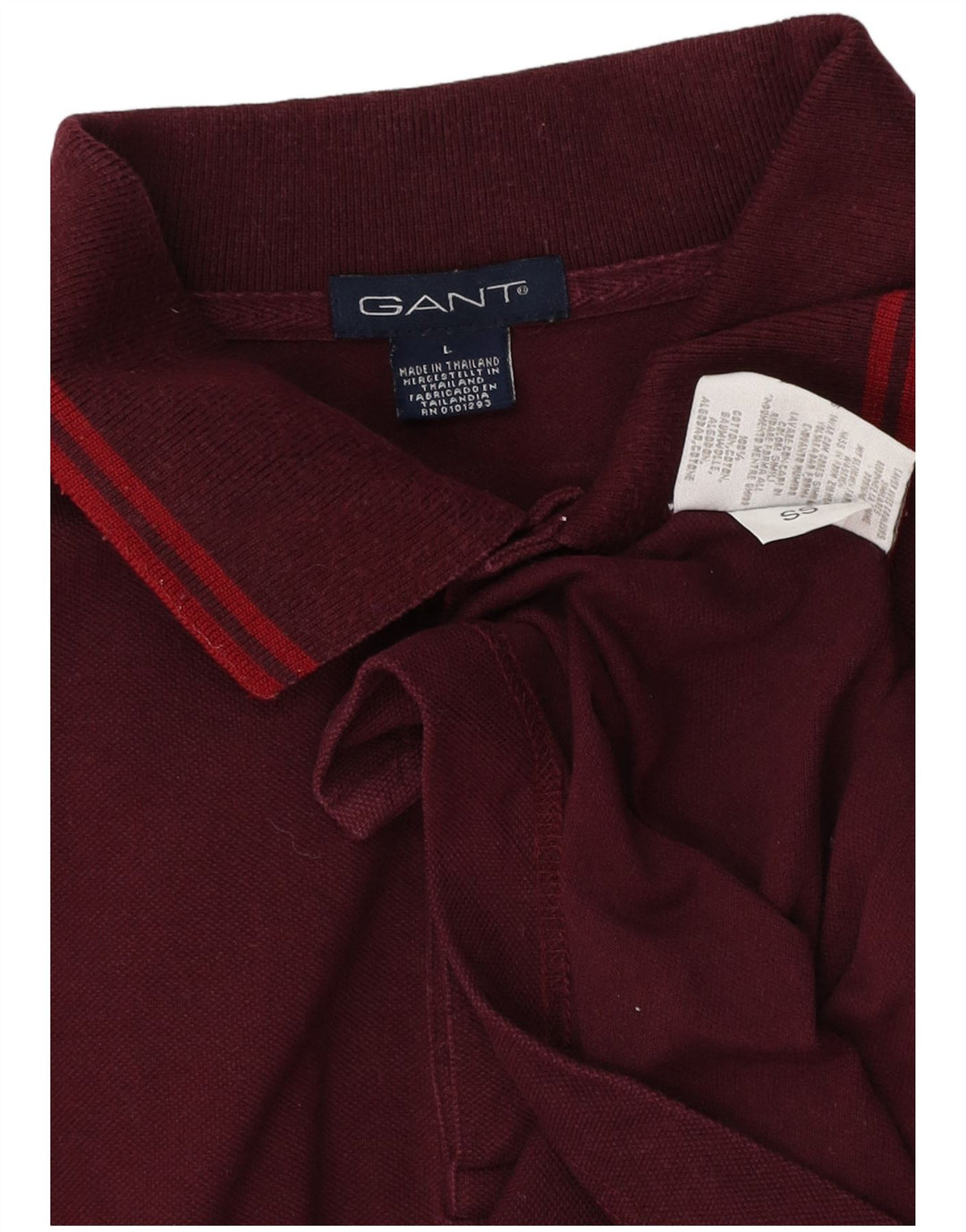 GANT Polo de manga larga para hombre, talla grande, color granate, algodón