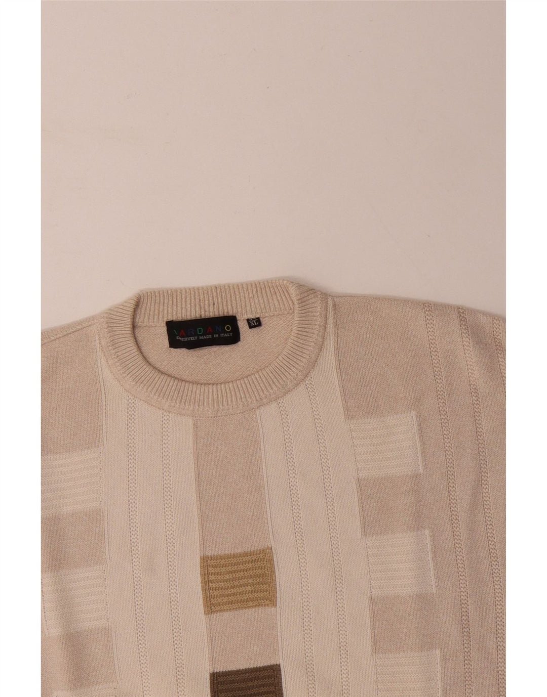 DARDANO Jersey De Cuello Redondo Hombre XL Algodón Geométrico Beige
