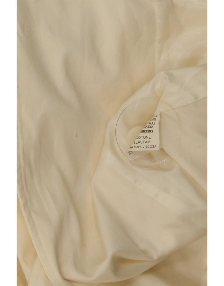 Germano Zama Chaqueta tipo blazer de 1 botón para mujer UK 8 Small White Cotton