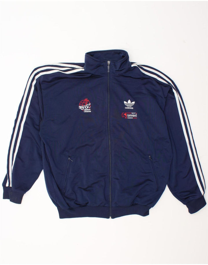 Adidas Mens Graphic Chándal Top Chaqueta Reino Unido 38/40 Medio Azul Marino
