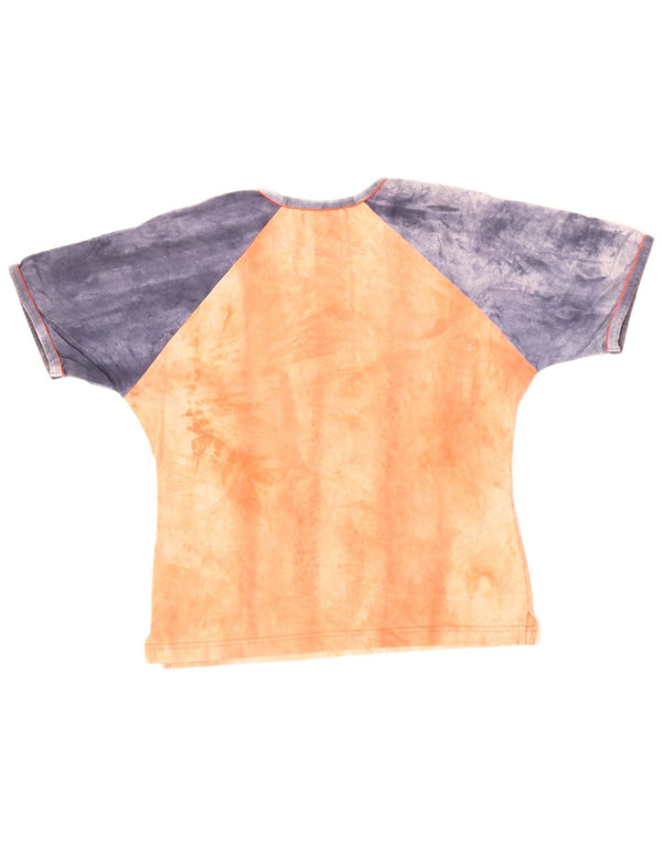 ASICS Camiseta corta con gráfico para mujer UK 40 Grande Naranja Colorblock