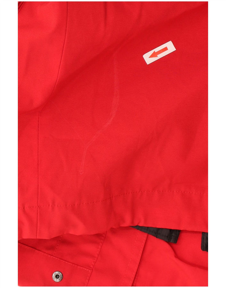 Zara Mujer Chaqueta Acolchada Extragrande Con Capucha UK 10 Small Poliéster Rojo
