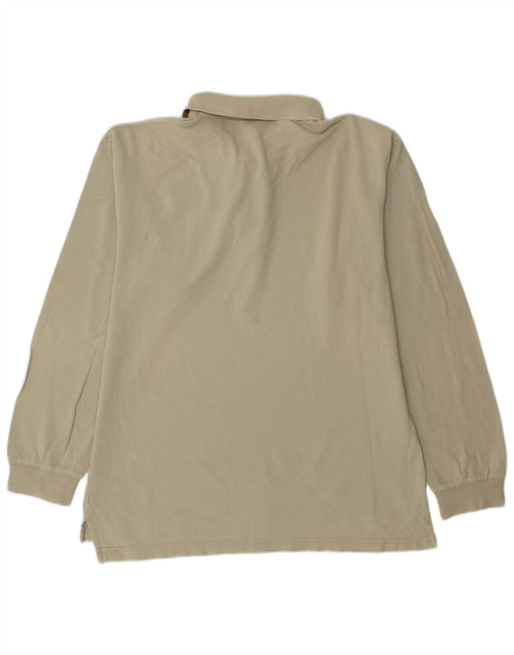 Asics Polo De Manga Larga Para Hombre Pequeño Beige