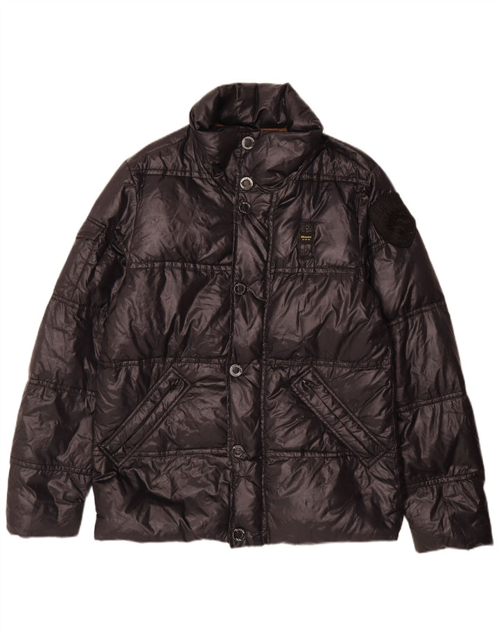 Blauer Chaqueta acolchada para hombre UK 38 Mediana Poliamida negra