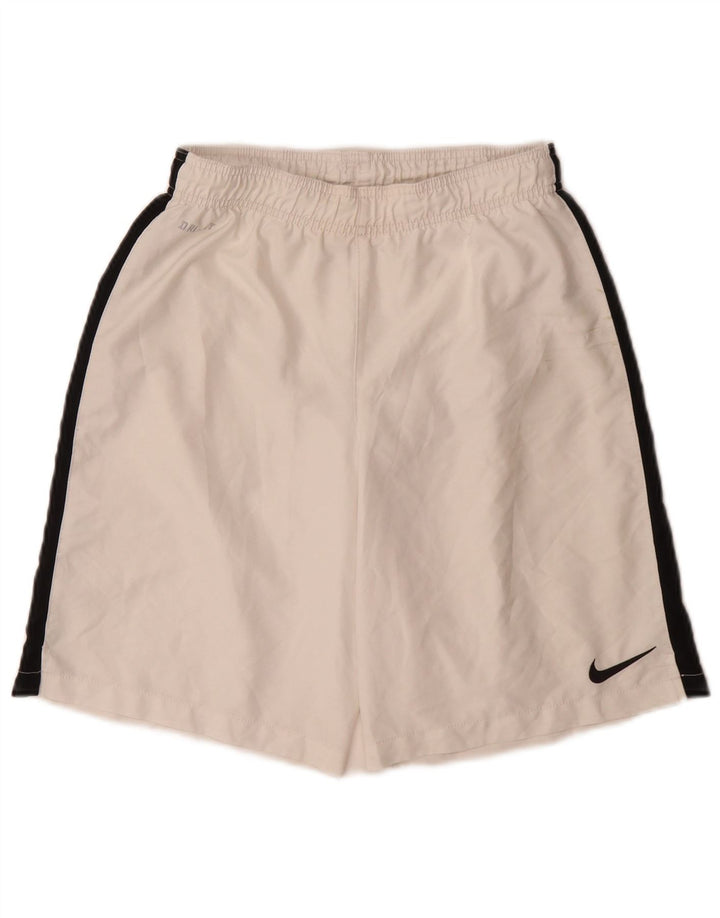 Pantalones cortos deportivos Nike Dri Fit para hombre Poliéster color block blanco mediano