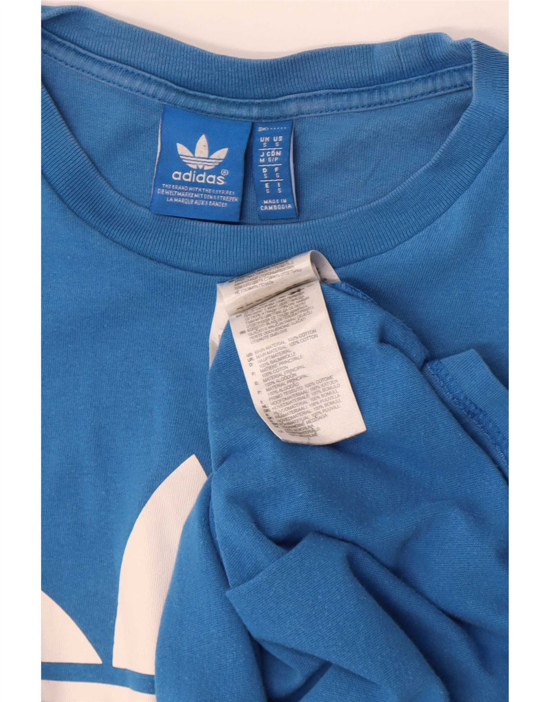 Adidas - Camiseta gráfica para hombre, talla pequeña, algodón azul