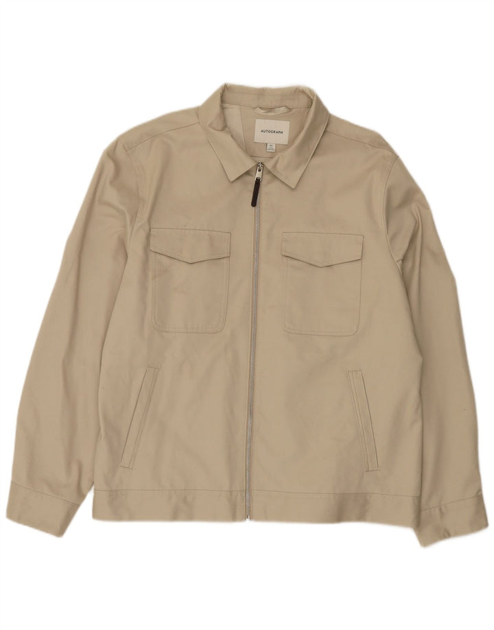 Marks & Spencer Chaqueta utilitaria autograph para hombre UK 44 2XL Algodón beige