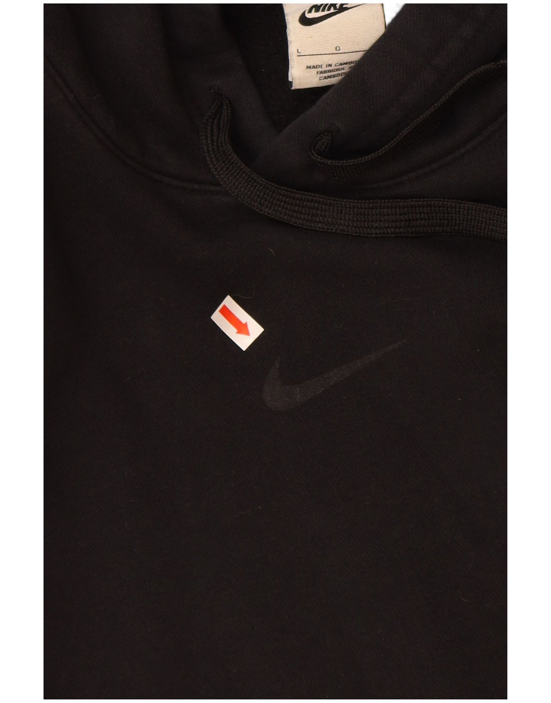 NIKE Sudadera con capucha gráfica para hombre, talla grande, algodón negro