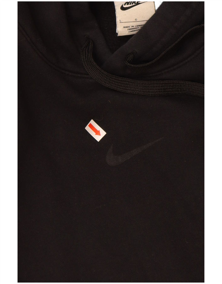 NIKE Sudadera con capucha gráfica para hombre, talla grande, algodón negro