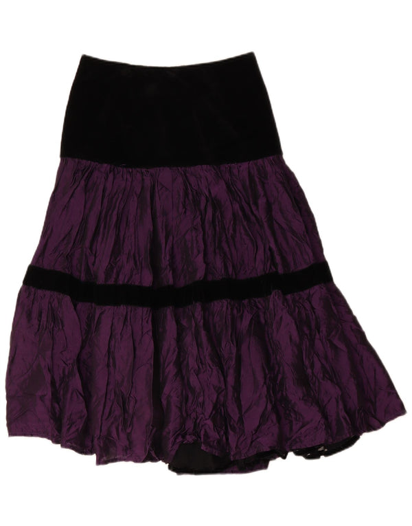 Falda escalonada vintage para mujer IT 42 Mediana W28 Púrpura Colorblock Poliéster