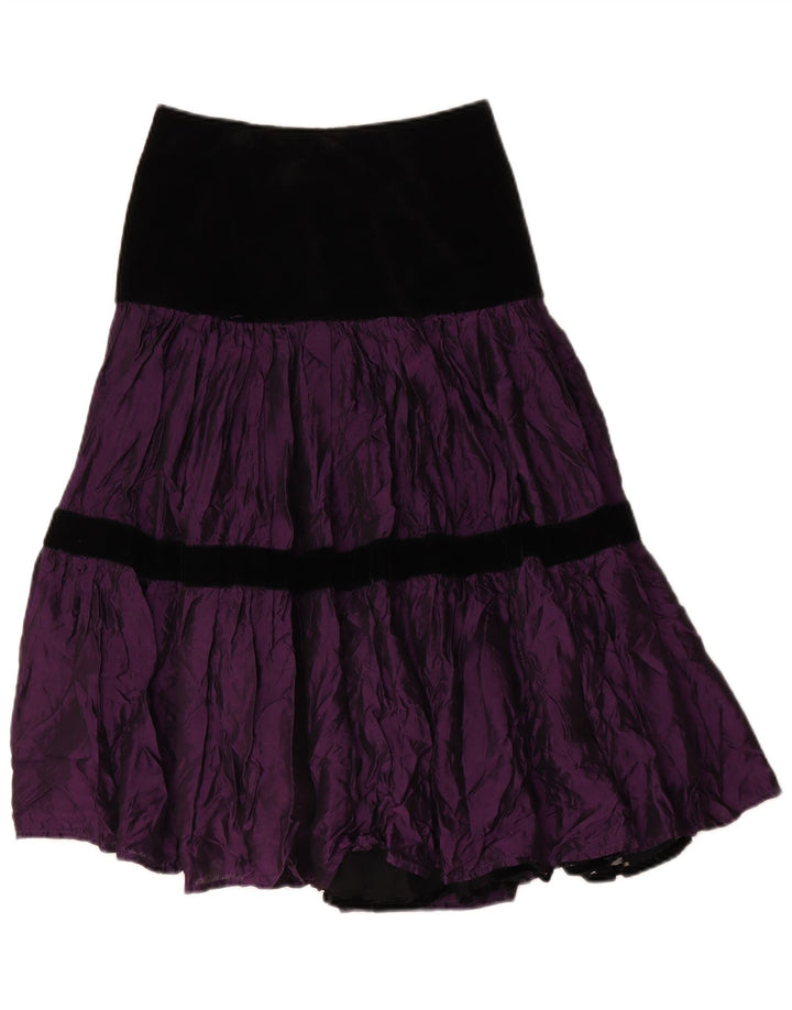 Falda escalonada vintage para mujer IT 42 Mediana W28 Púrpura Colorblock Poliéster