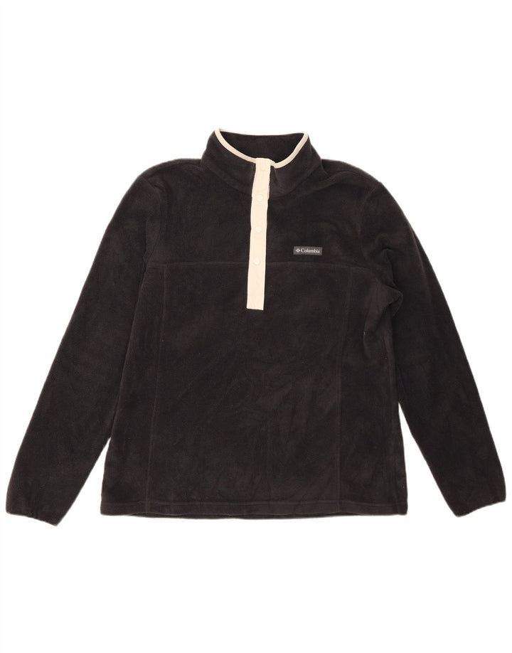 COLUMBIA Jersey polar con cuello y botones para mujer UK 46 Poliéster gris grande