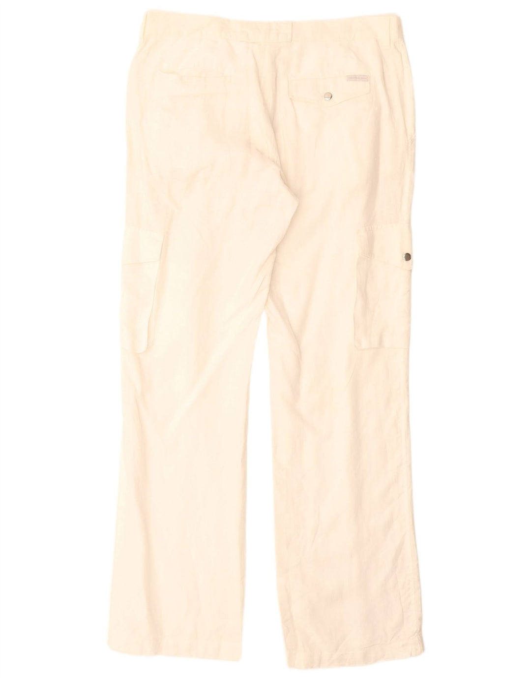 Pantalones cargo rectos Calvin Klein para hombre W33 L34 Lino blanco