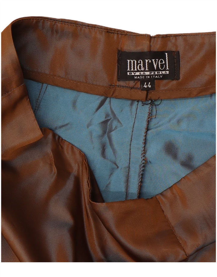 LA PERLA Pantalones casuales rectos Marvel para mujer IT 44 Medium W28 L28 Marrón