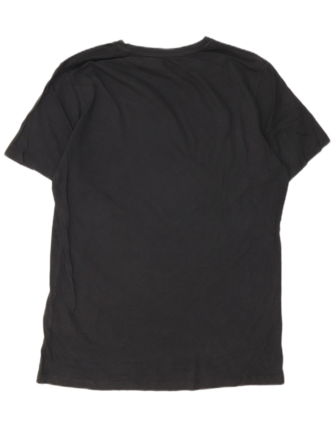 JACK & JONES Camiseta gráfica para hombre Top grande de algodón negro