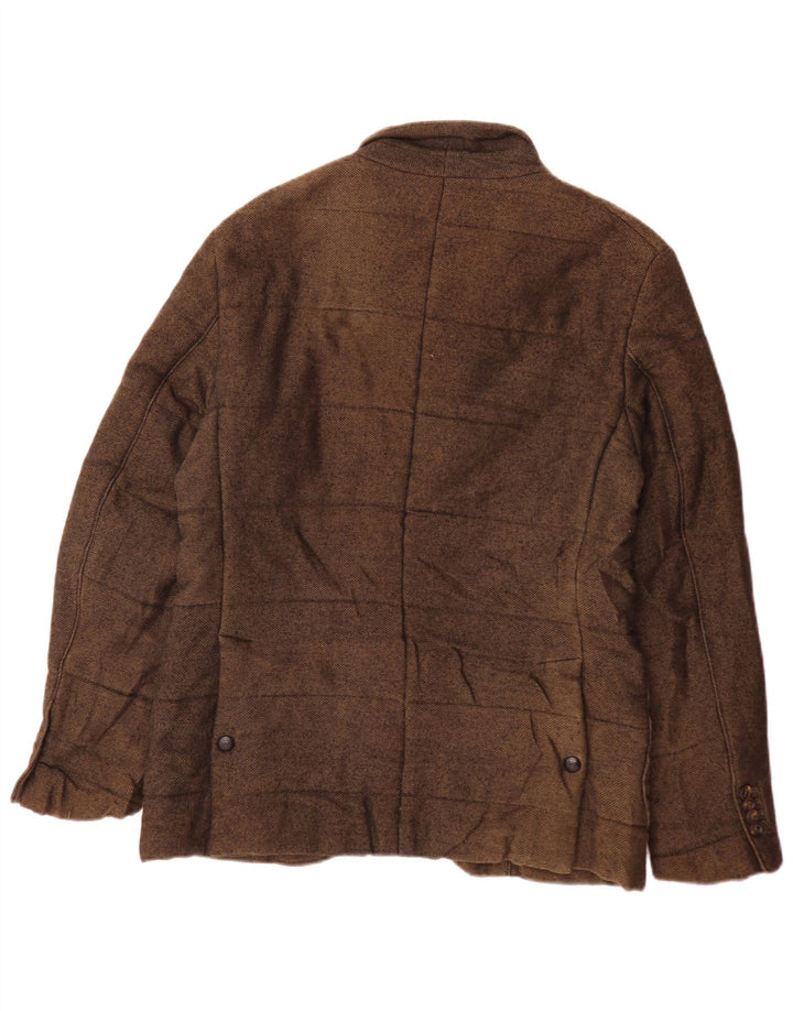Massimo Dutti Chaqueta Acolchada Hombre EU 48 Algodón Moteado Marrón Medio
