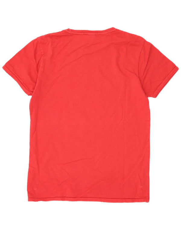 Scotch & Soda Hombre Vintage Graphic Camiseta Top Algodón Rojo Medio