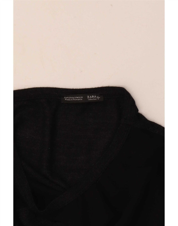 Zara Mujer Top Extragrande Manga Larga UK 40 Small Gris Colorblock