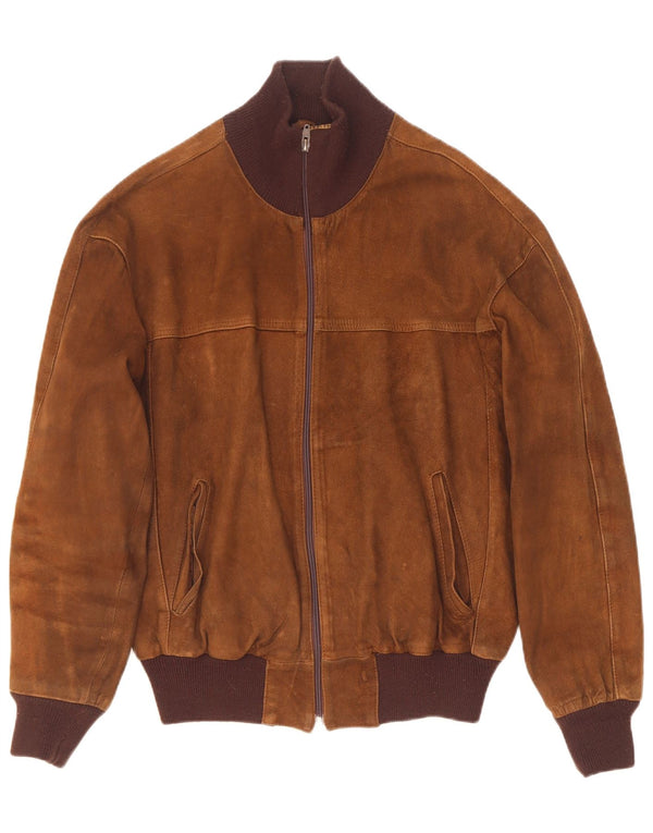 Vintage hombres ante bomber chaqueta IT 50 marrón grande