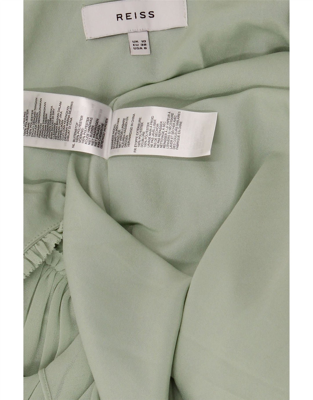 Vestido lencero para mujer Reiss UK 10 Pequeño poliéster verde