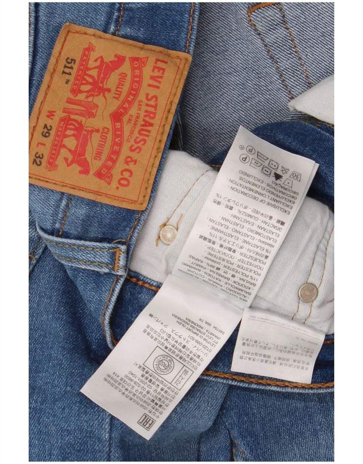 Levi's Hombre 511 Slim Jeans W29 L32 Algodón Azul