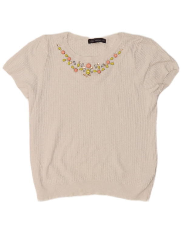 Marks & Spencer Camiseta corta para mujer UK 10 Small White Cotton