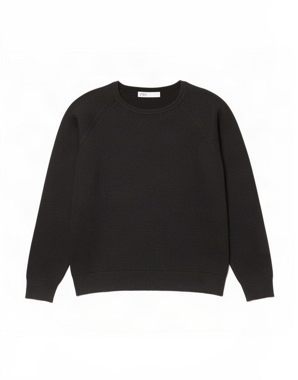 Zara Mujer Blusa Holgada Top UK 40 XL Viscosa Negra