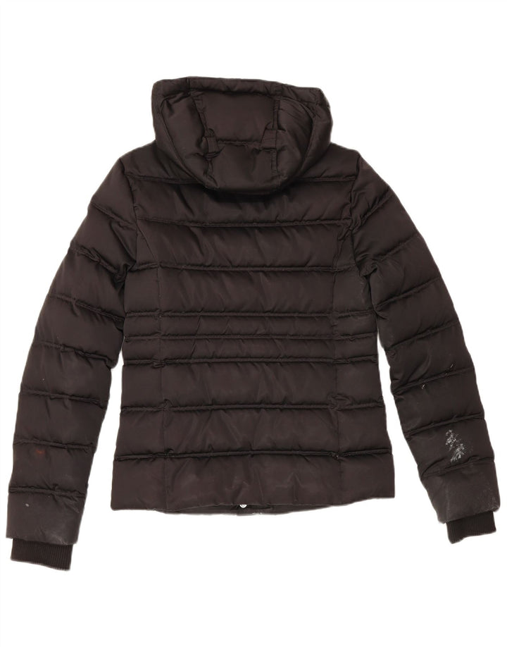 Calvin Klein Jeans Chaqueta acolchada con capucha para mujer UK 10 Small Poliéster negro