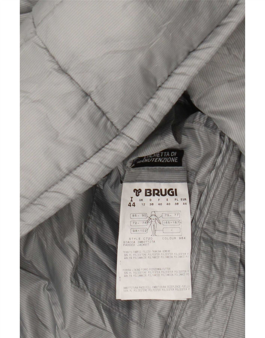 Brugi Chaqueta acolchada para mujer UK 42 Poliéster gris medio